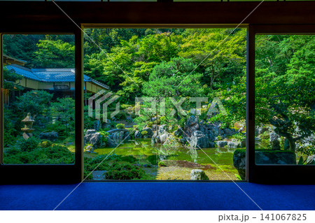 滋賀県 米原市 青岸寺庭園 雨上がりに現れる池泉庭園 滋賀県 米原市 青岸寺庭園 雨上がりに現れる池泉庭園 141067825