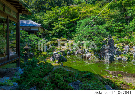 滋賀県 米原市 青岸寺庭園 雨上がりに現れる池泉庭園 滋賀県 米原市 青岸寺庭園 雨上がりに現れる池泉庭園 141067841