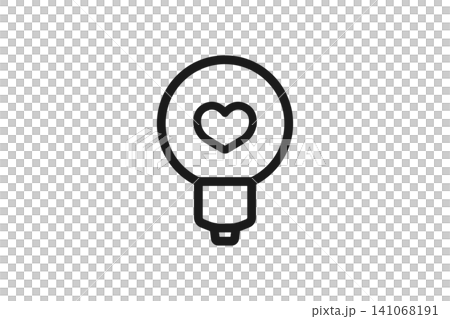 電球とハートの線画アイコン ひらめき お気に入り 愛情 アイデア シンプルベクター 電球とハートの線画アイコン ひらめき お気に入り 愛情 アイデア シンプルベクター 141068191