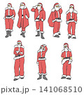 Santa claus with various styles of clothing illustration drawing vector isolated on white background 141068510