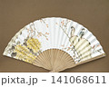 A fan featuring a traditional Korean painting and Copy Space 141068611