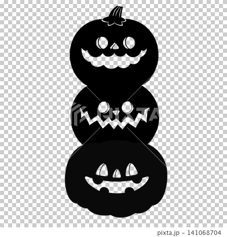 Silhouette illustration of stacked jack-o'-lanterns Silhouette illustration of stacked jack-o'-lanterns 141068704