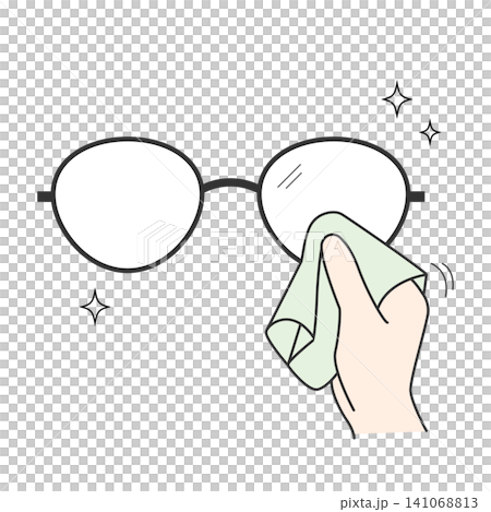 Illustration of someone wiping the lenses of their glasses. Illustration of someone wiping the lenses of their glasses. 141068813