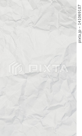 Vertical white crumpled paper texture background. Abstract wrinkled pattern of blank document sheet with creases and shadows. Ideal for mobile wallpaper, stories backdrop, or text overlay Vertical white crumpled paper texture background. Abstract wrinkled pattern of blank document sheet with creases and shadows. Ideal for mobile wallpaper, stories backdrop, or text overlay 141069187