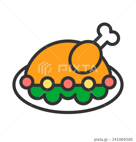 ローストターキーのイラスト ローストターキーのイラスト 141069380