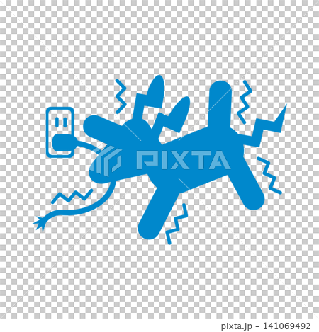 Electric Shock Warning (Pets) / Safety Pictograms for Dogs and Cats 141069492