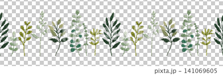 [Seamless Plant Pattern] Hand Embroidery Illustration Material 141069605
