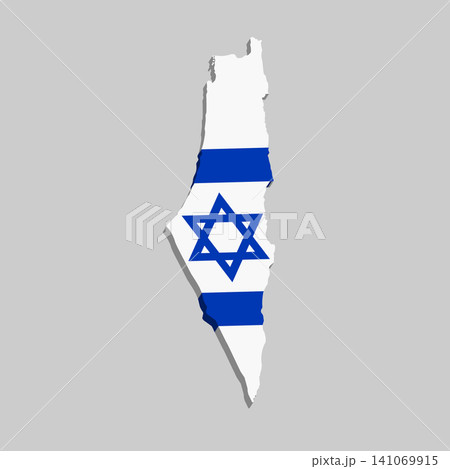Map of Israel with flag 3d Map of Israel with flag 3d 141069915