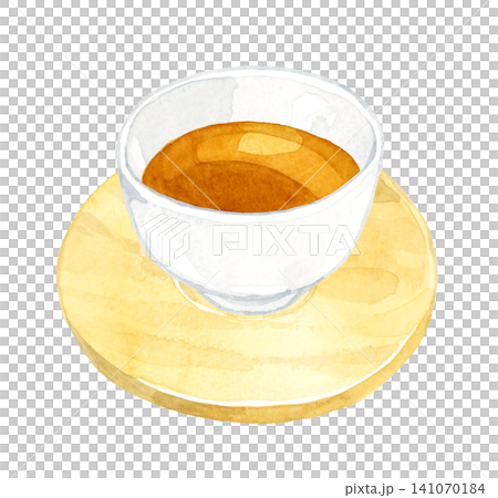 ほうじ茶　手描き水彩イラスト素材 141070184