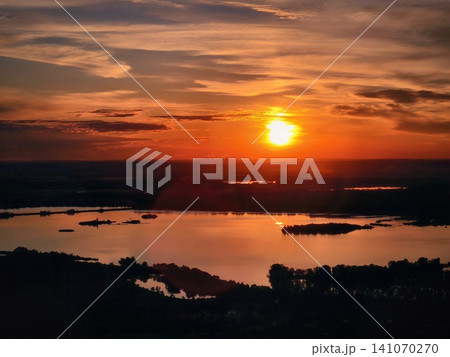Sunset in Palava, pavlov, devicky, divci hrady, nove mlyny reservoir 141070270