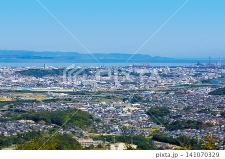 大分市街地と別府湾、国東半島の眺望 大分市街地と別府湾、国東半島の眺望 141070329