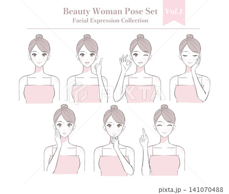 美容に関する女性のイラストセット 美容に関する女性のイラストセット 141070488