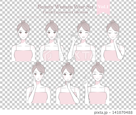 美容に関する女性のイラストセット 美容に関する女性のイラストセット 141070488