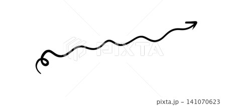 Hand drawn wavy arrow pointing upwards and to the right on transparent or white background Hand drawn wavy arrow pointing upwards and to the right on transparent or white background 141070623