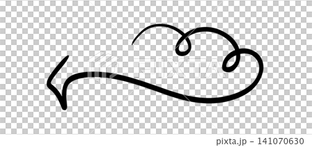 Elegant hand-drawn arrow with swirling flourish pointing left on transparent or white background Elegant hand-drawn arrow with swirling flourish pointing left on transparent or white background 141070630
