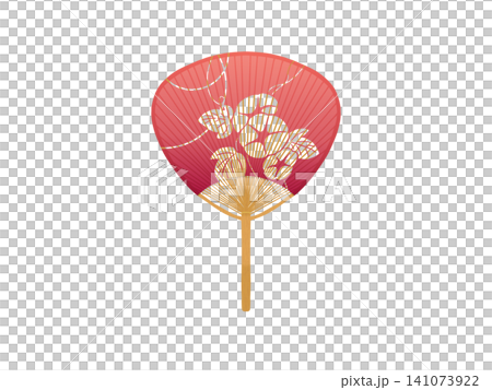 A fan featuring morning glories, primarily in red. A fan featuring morning glories, primarily in red. 141073922