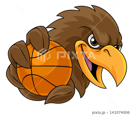 Eagle Falcon Hawk Osprey Basketball Ball Mascot 141074006