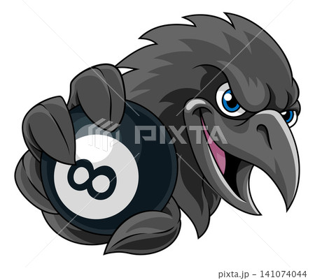 Crow Raven Rook Black Bird Pool 8 Ball Team Mascot Crow Raven Rook Black Bird Pool 8 Ball Team Mascot 141074044