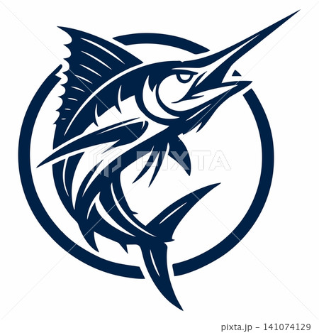 Vector illustration of a marlin logo Vector illustration of a marlin logo 141074129