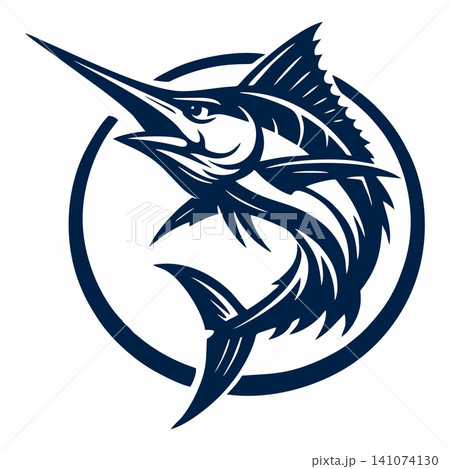Vector illustration of a marlin logo 141074130