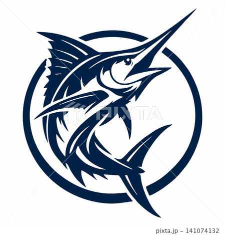 Vector illustration of a marlin logo Vector illustration of a marlin logo 141074132