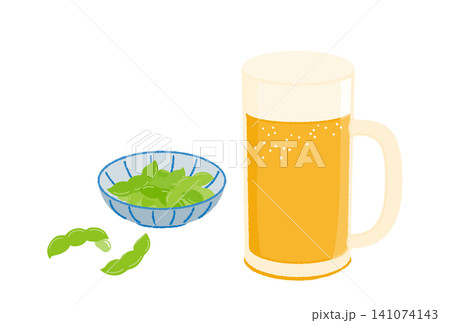 枝豆とビールジョッキのベクターイラスト 枝豆とビールジョッキのベクターイラスト 141074143