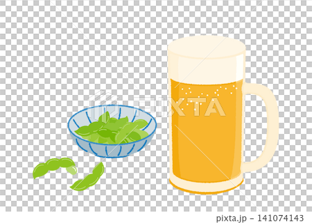 枝豆とビールジョッキのベクターイラスト 枝豆とビールジョッキのベクターイラスト 141074143