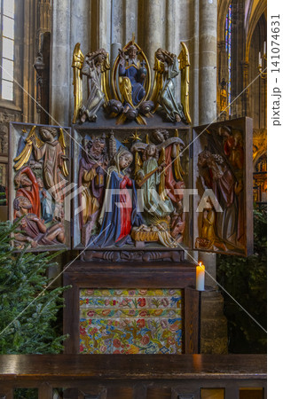 Nativity scene wood carving inside SAINT STEPHEN'S CATHEDRAL Vienna 141074631