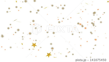 Shimmering group of three gold glitter stars on white canvas with gray bursts and red dots Shimmering group of three gold glitter stars on white canvas with gray bursts and red dots 141075450