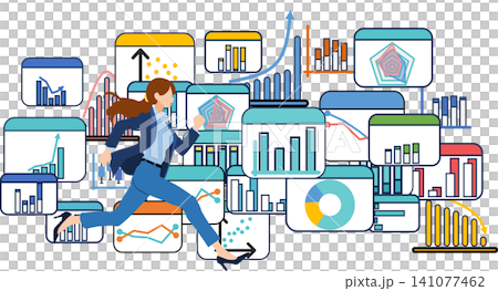 Illustration of a businesswoman thinking about business strategies Illustration of a businesswoman thinking about business strategies 141077462