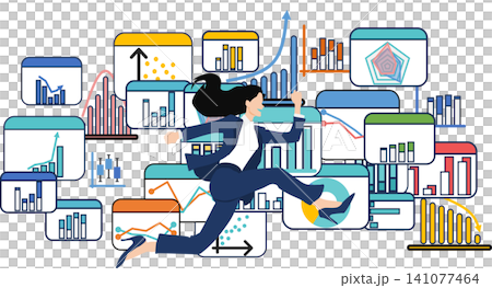 Illustration of a businesswoman thinking about business strategies Illustration of a businesswoman thinking about business strategies 141077464
