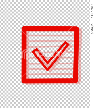 Red bordered checkbox and checkmark Red bordered checkbox and checkmark 141077813