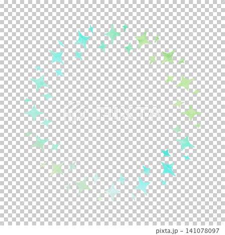 Cute watercolor frame material, blue tones, circle Cute watercolor frame material, blue tones, circle 141078097