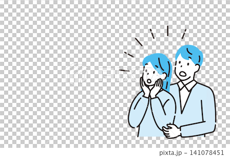 Illustration of a surprised couple Illustration of a surprised couple 141078451