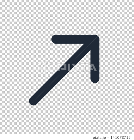 Simple line drawing icon of a diagonal arrow Simple line drawing icon of a diagonal arrow 141078713