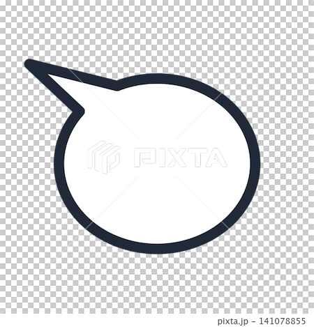Round speech bubble, tail in the upper left, simple line drawing. Round speech bubble, tail in the upper left, simple line drawing. 141078855