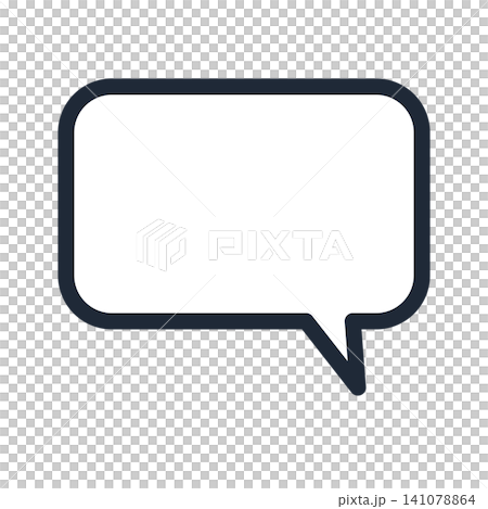 Rounded square speech bubble, tail in the bottom right corner, simple line drawing. Rounded square speech bubble, tail in the bottom right corner, simple line drawing. 141078864