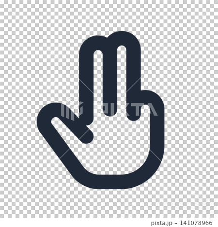 A hand icon showing the number 2 with its fingers. A hand icon showing the number 2 with its fingers. 141078966