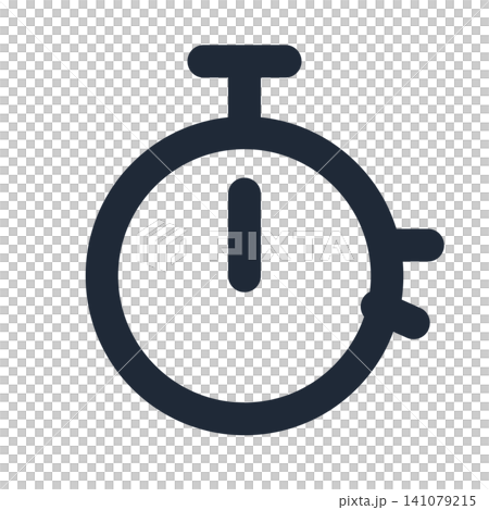 Simple line drawing icon for a lap timer stopwatch. 141079215