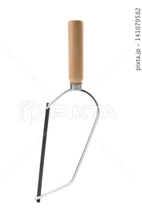 Modern coping saw isolated on white. Carpenter tool Modern coping saw isolated on white. Carpenter tool 141079582