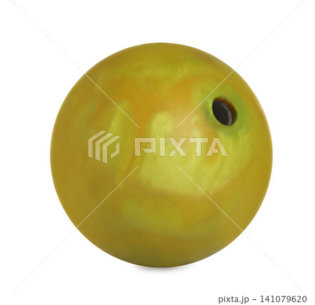 Modern yellow bowling ball isolated on white Modern yellow bowling ball isolated on white 141079620