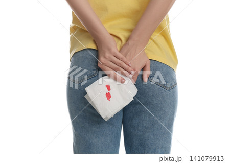 Woman wearing black tights and stylish shoes on light grey background, closeup of legs 141079913