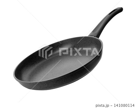 Empty modern frying pan isolated on white 141080114