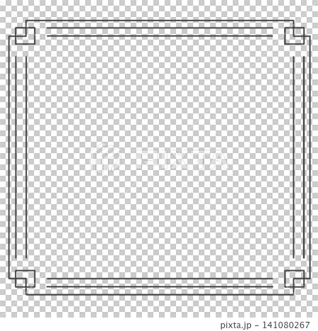 どんなシーンにも合わせやすいベーシックな黒色の幾何学調四角フレームイラスト どんなシーンにも合わせやすいベーシックな黒色の幾何学調四角フレームイラスト 141080267