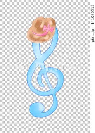 Musical notes with straw hats Musical notes with straw hats 141080513