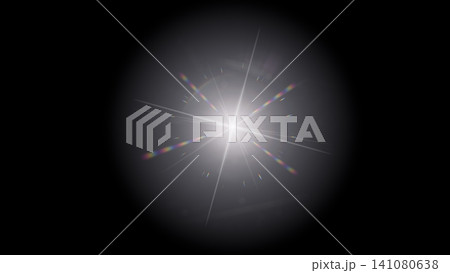 Flare overlay sun light len effect. Sharp white star with rainbow diffraction spikes. Prismatic flash for clean design Flare overlay sun light len effect. Sharp white star with rainbow diffraction spikes. Prismatic flash for clean design 141080638