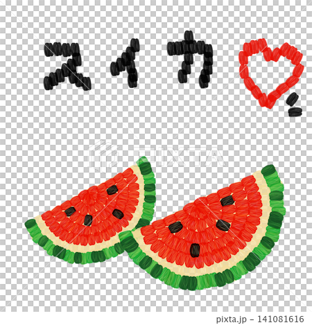 Embroidery-style cut watermelon illustration Embroidery-style cut watermelon illustration 141081616