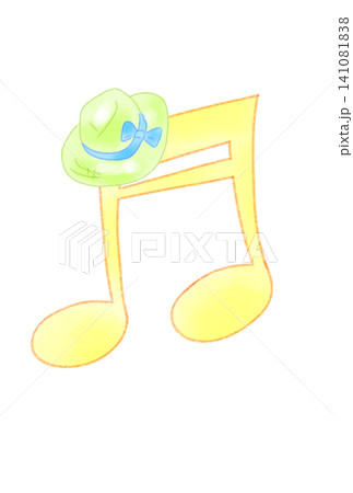 麦わら帽子の付いた音符 麦わら帽子の付いた音符 141081838