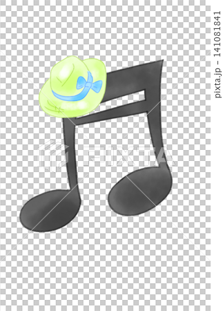 Musical notes with straw hats Musical notes with straw hats 141081841