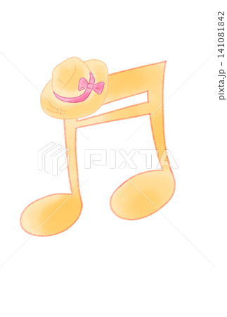 麦わら帽子の付いた音符 麦わら帽子の付いた音符 141081842